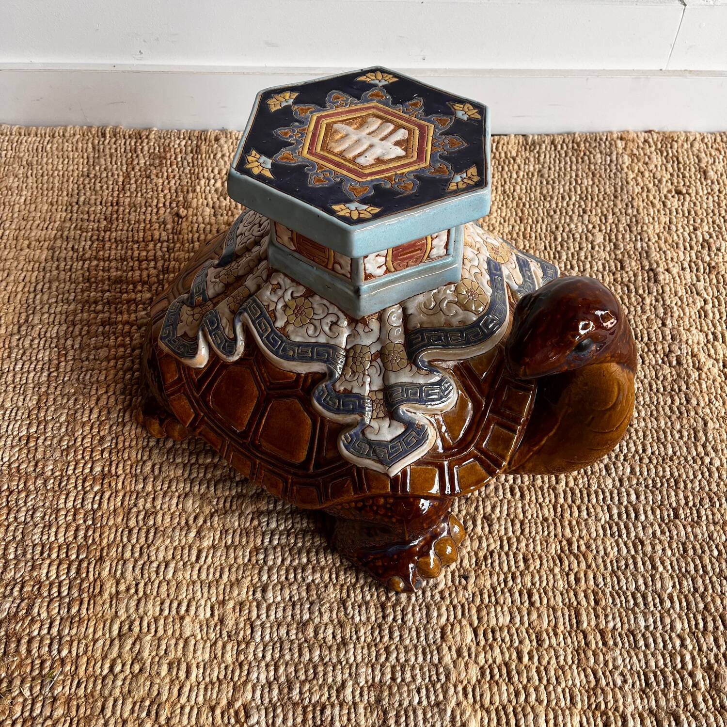 Ceramic plant stand porte plante Turtle