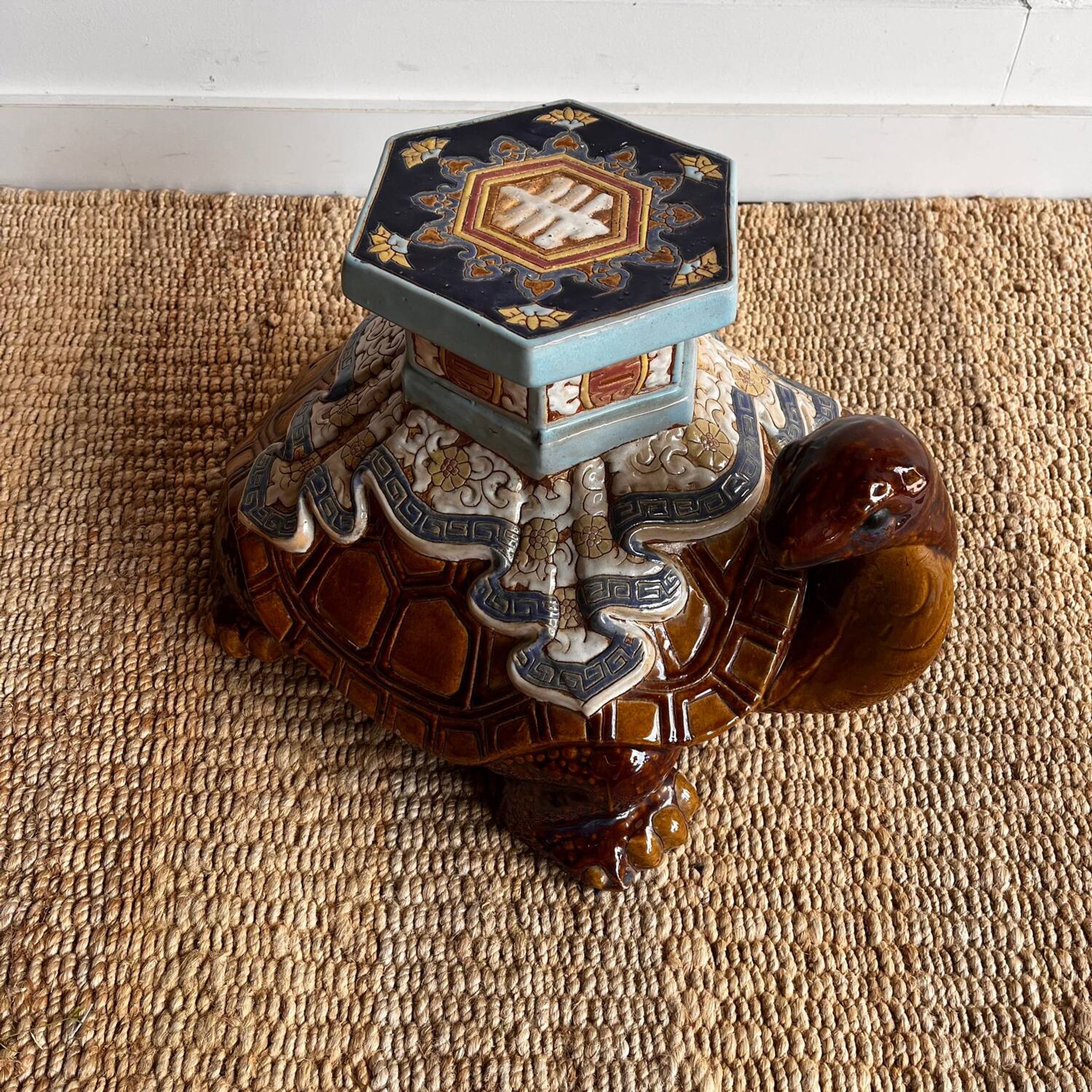 Support de plante en céramique Tortue