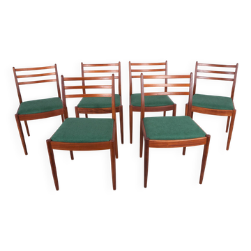 Fabric and teak dining chairs by Victor Wilkins for G-Plan, 1960s, set of 6