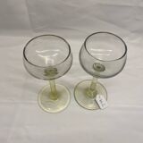 2 verres à pied en ouraline