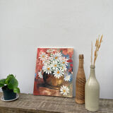 Oil on canvas bouquet of flower old painting