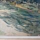 Painting "Tree Riverside Landscape" Watercolor signed dated 1949