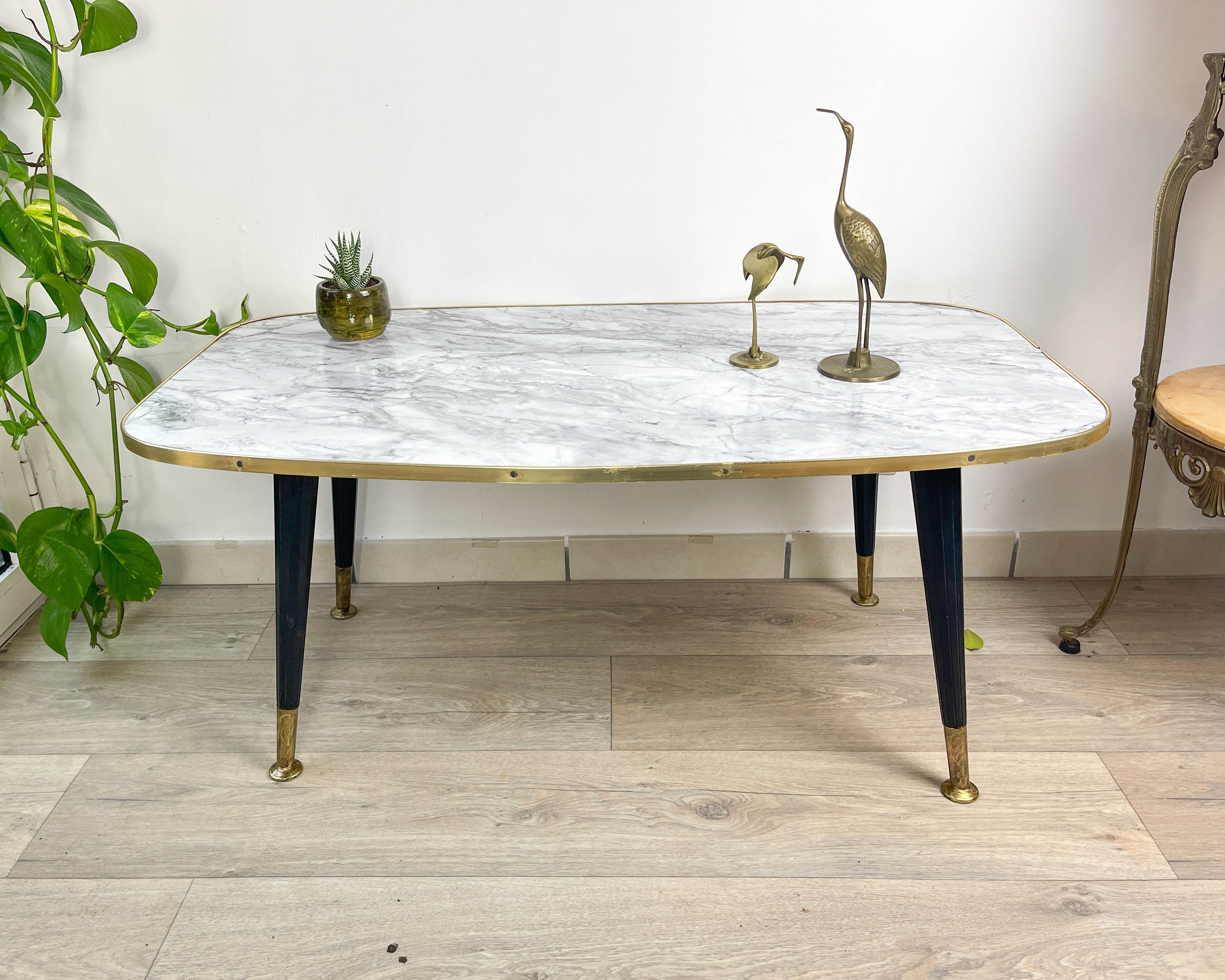 Vintage coffee table 1970 marble effect