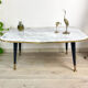 Table basse vintage effet marbre 1970