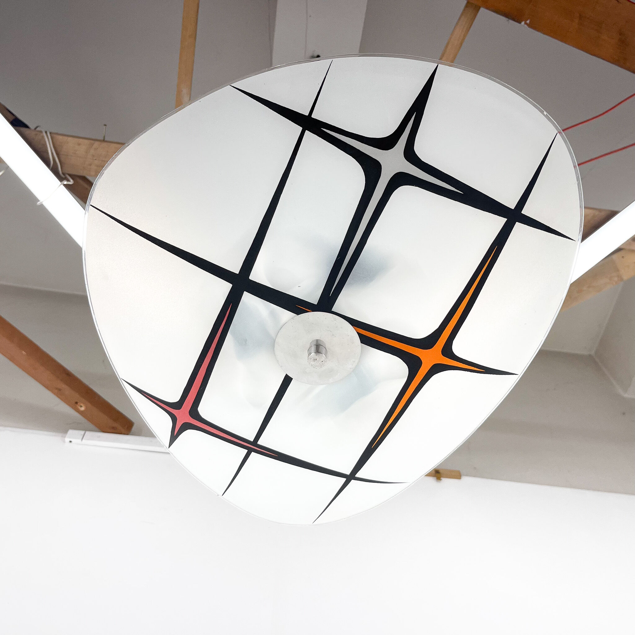 Mid Century Glass Pendant by Napako, Czechoslovakia, 1960's, Marked
