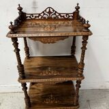 Napoleon III display stand in marquetry mahogany, 19th century.