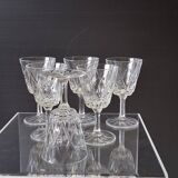 6 digestif glasses from the VMC crystal factory in Reims in good condition.