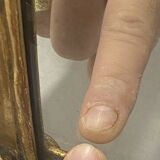 Miroir en bois et stuc doré décor palmette époque Louis XV 18ème 31x45cm