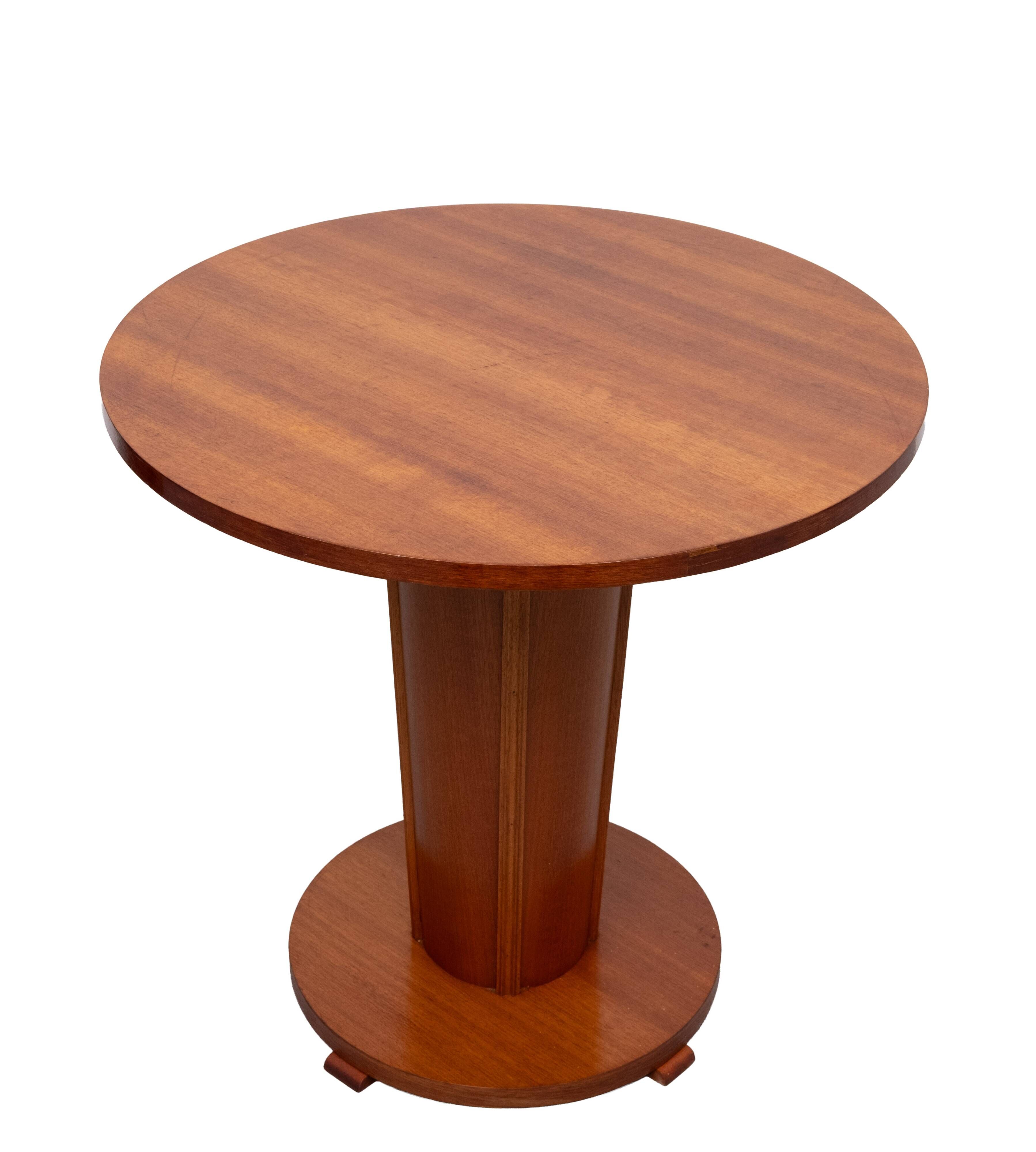 Stunning Dutch Art Deco Amsterdam school round center table 1930s
