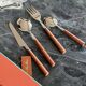 Loro Piana 4-piece mahogany knife and fork set
