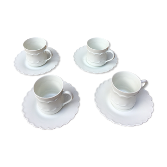 Porcelain coffee service, 4 cups