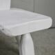 Pair of tripod chairs, gouged seats. Brutalist, circa 1960. Painted wood.