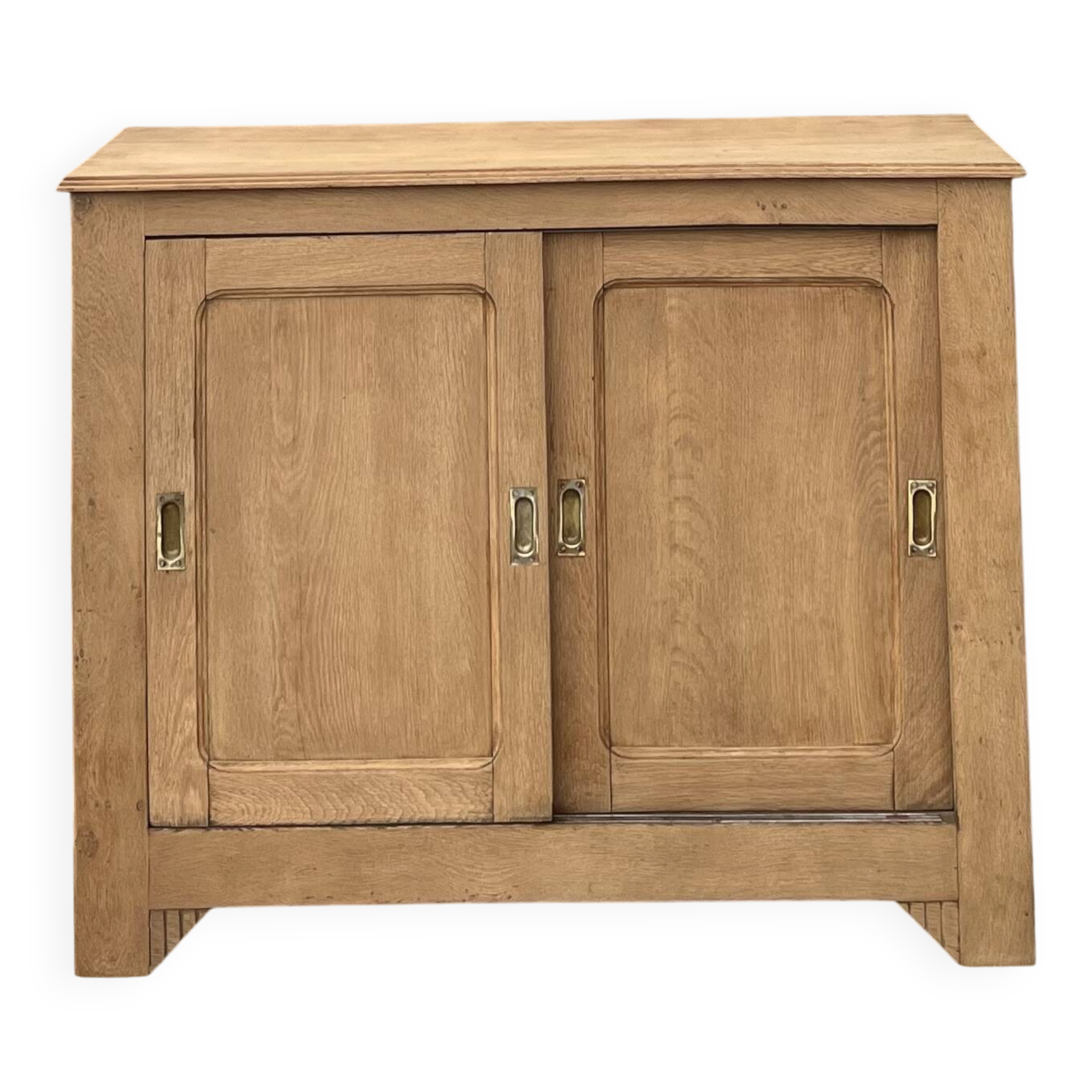 Old Parisian buffet in raw solid oak - sliding doors