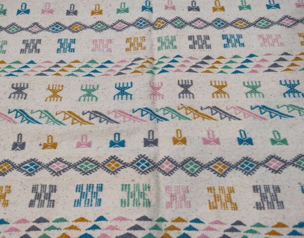 tapis blanc fait à la main tapis kilim marocain style berbère en pure laine