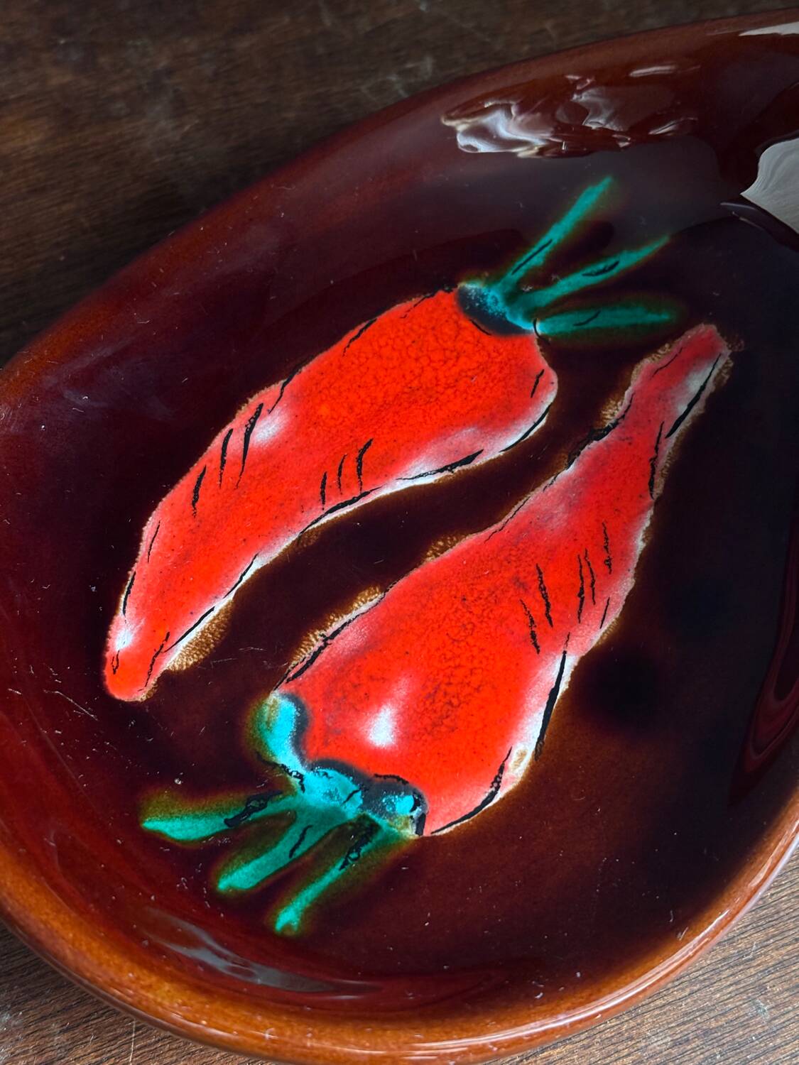 Vintage enameled ceramic bowl 1970