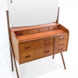 Chest of drawers with mirror in teak