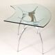 Bernard Dequet glass and aluminium desk for Protis, 1980s