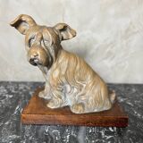 Terracotta dog signed R. Pollin