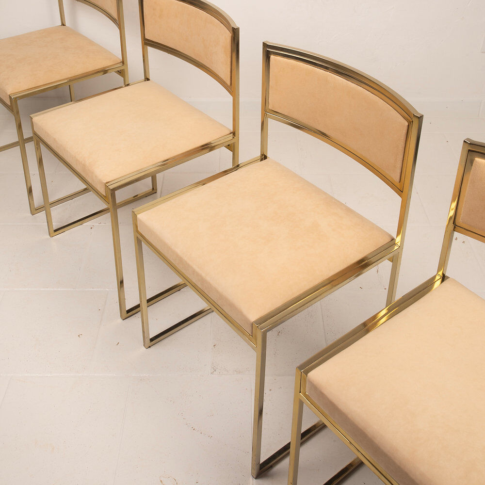 SQ-AL chairs by Willy Rizzo for Maison Willy Rizzo – brass version 1970