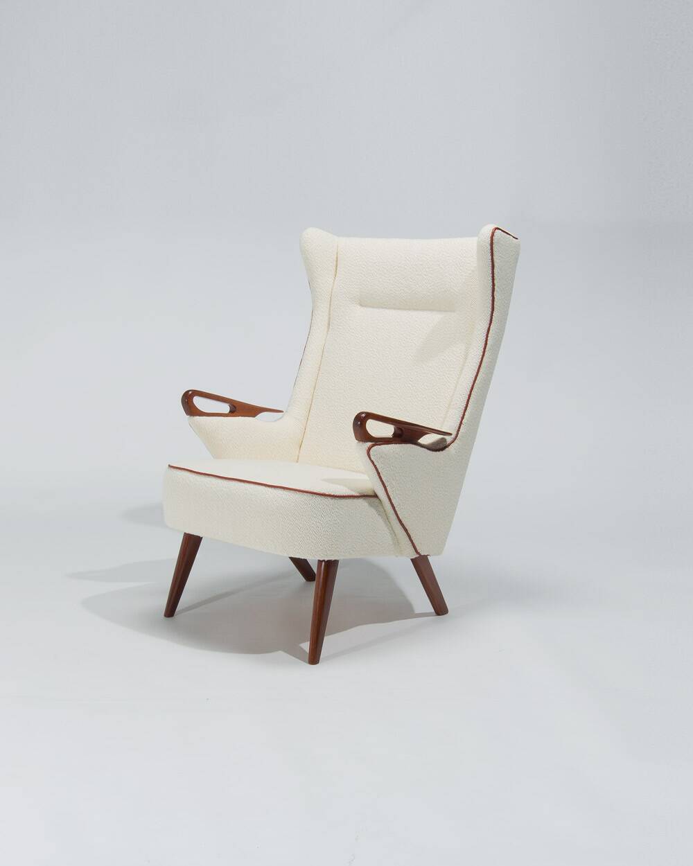 Chresten Findahl Brodersen High Back Lounge Chair Danish Teak 1950s