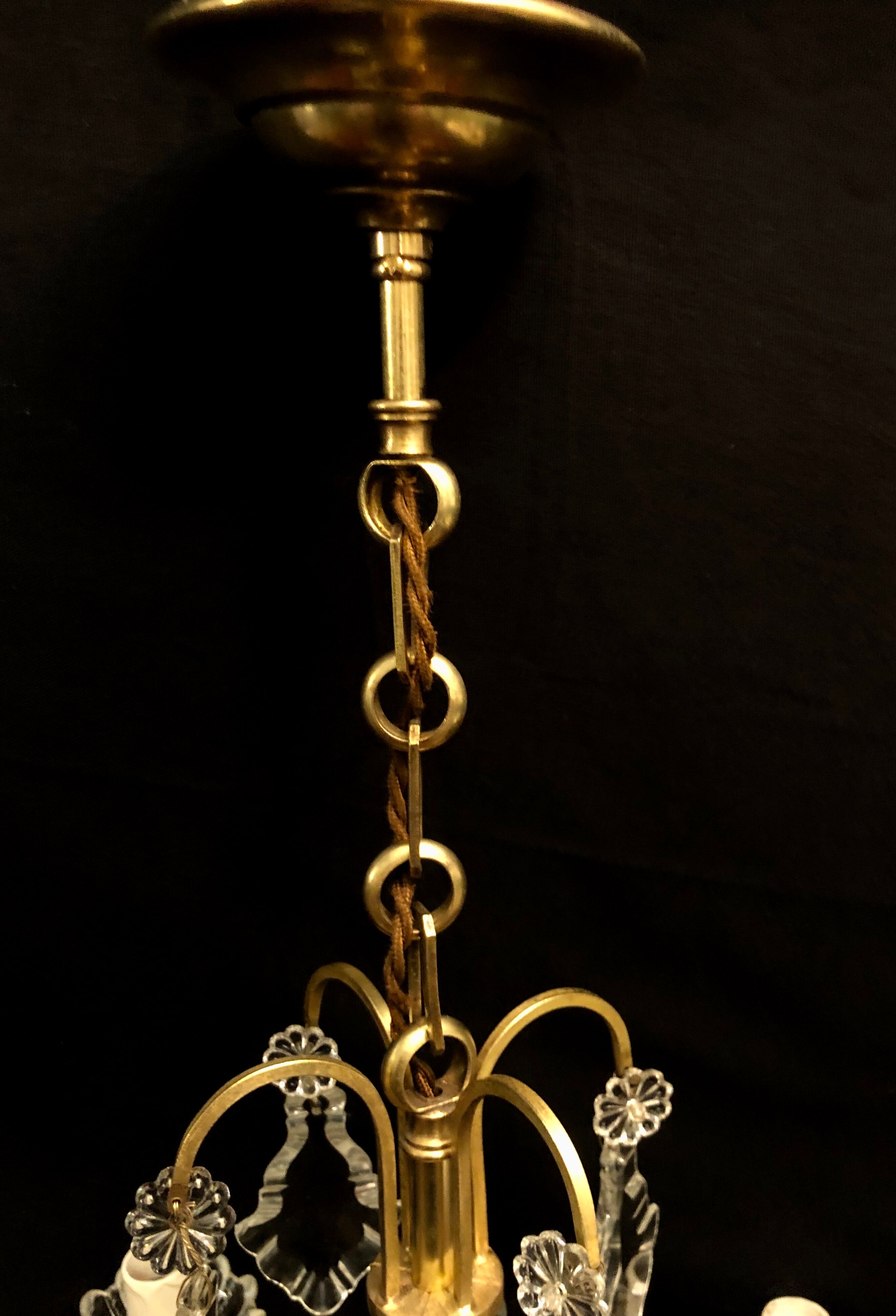 Lustre 4 lights bronze and crystal