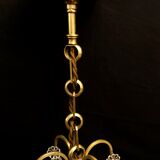 Lustre 4 lumières bronze et cristal