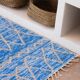 Recycled cotton handmade rug - Reversible - Blue
