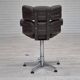1970s, Scandinavian swivel chair, original condition, artificial leather, chrome steel.