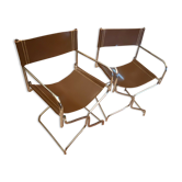 Pair of folding armchairs