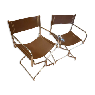 Pair of folding armchairs