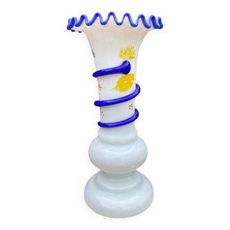Opaline blown glass vase
