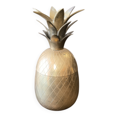 Seau à Glace ''Ananas''  en Laiton – Hollywood Regency