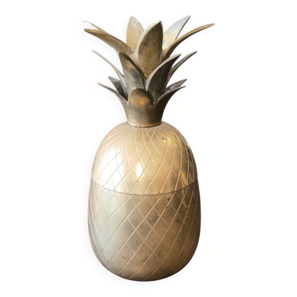 Seau à Glace ''Ananas''  en Laiton – Hollywood Regency