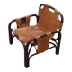 A vintage Tito Agnoli armchair leather and bamboo 1960s