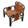 A vintage Tito Agnoli armchair leather and bamboo 1960s