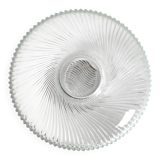 Vintage Clear Ribbed Glass Bowl / Stylish Heavy Platter by Veropa / 1970s