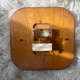 Wall clock in wood and glass 70s