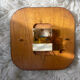 Wall clock in wood and glass 70s