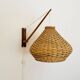 Adjustable Wicker Wall Lamp