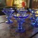 Coupes Ondulées Bleu Saphir La Rochère Vintage 80s0
