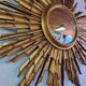 Sun mirror in gilded wood 70s, 72 cm