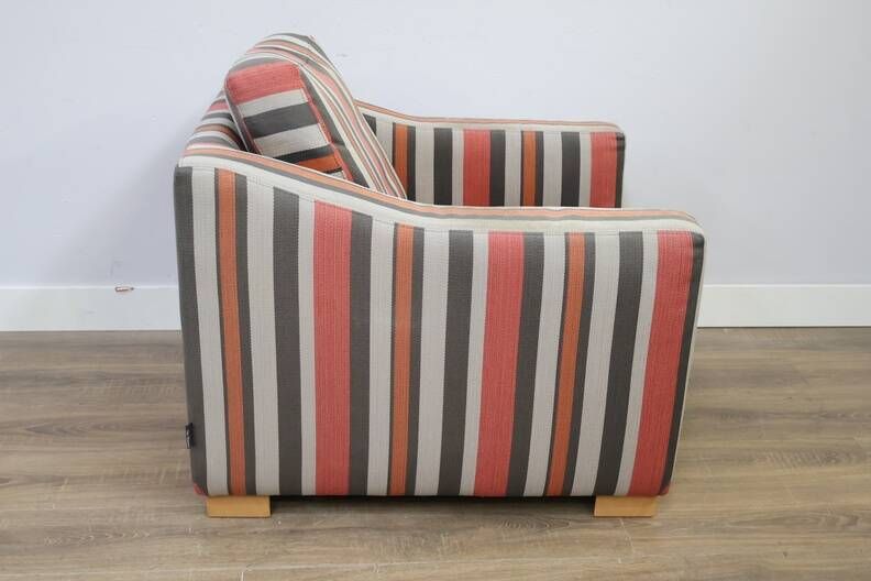 Vintage Van Maanen Cubic Club Armchair – Colorful Striped Fabric – Premium