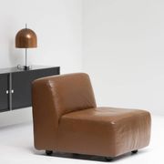 Canapé en cuir modulaire, fabriqué par Durlet, Belgique, années 1970.