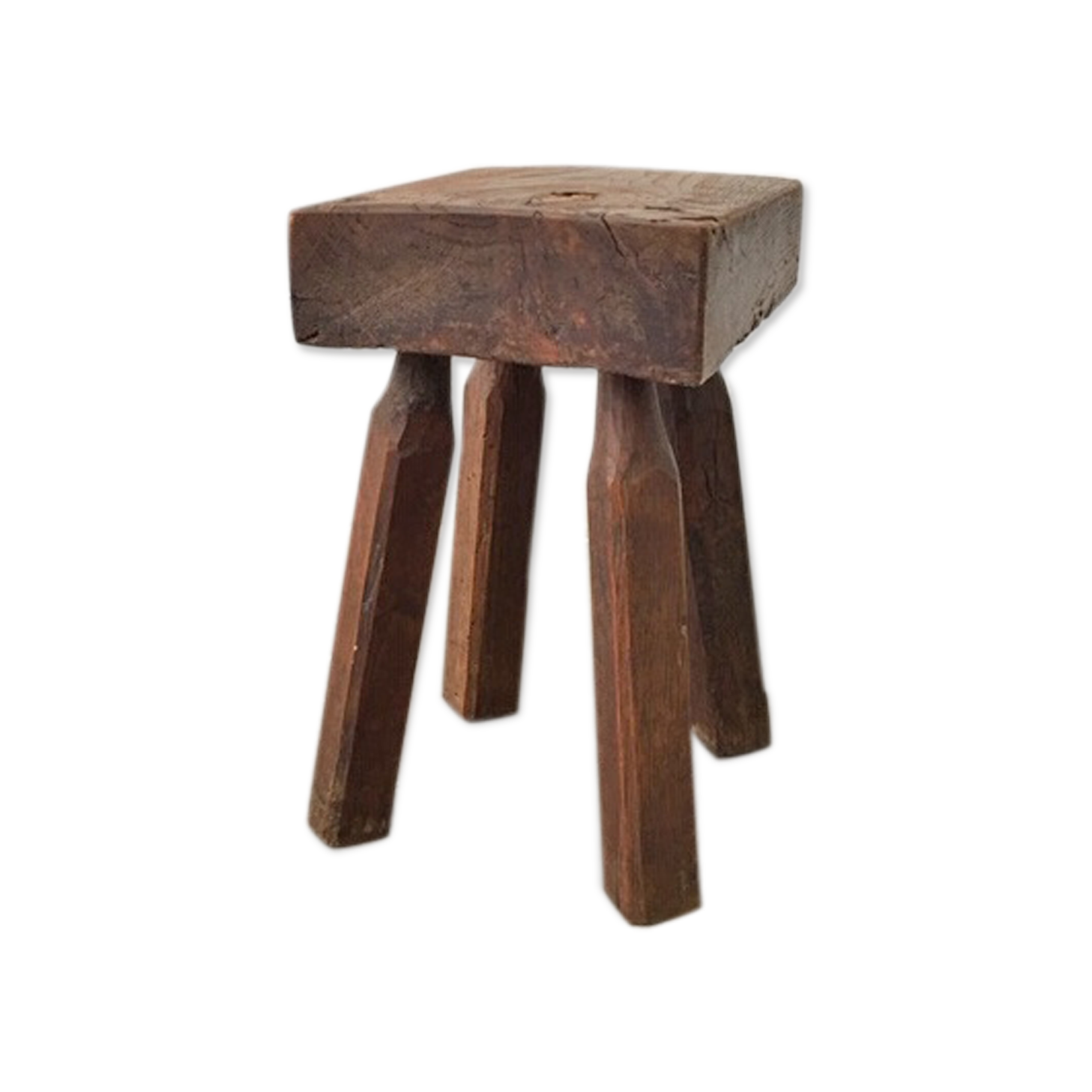 Raw wood milking stool