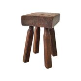 Raw wood milking stool