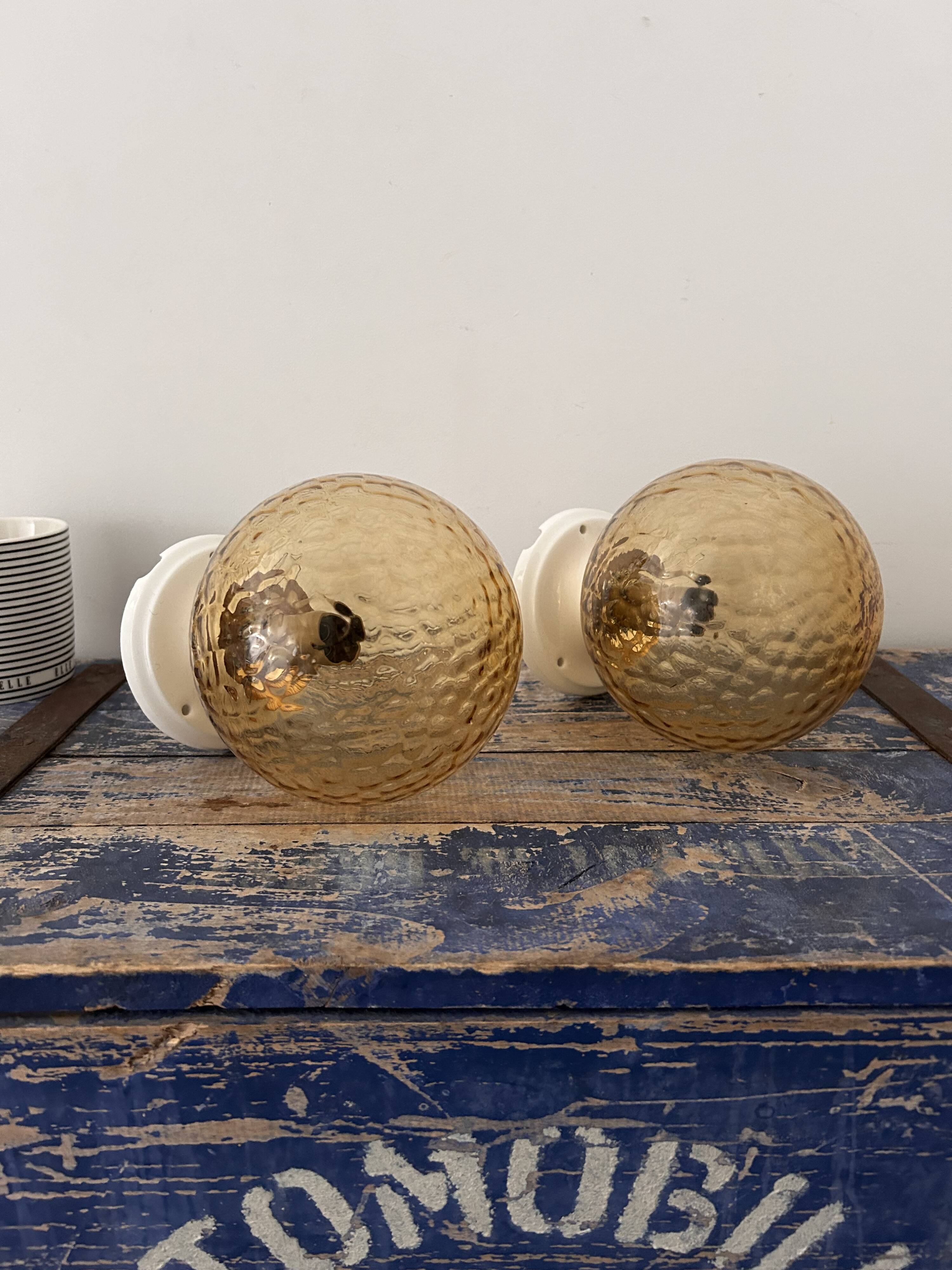Pair of vintage globe wall lights