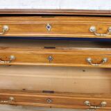 Chest of drawers in oak and gray marble, France 19th century