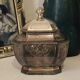 Silver metal candy sugar bowl lutetia france old
