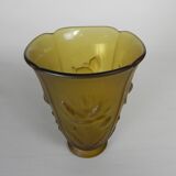 Pressed glass vase Inwald Barolac, model "Floral" 1960s