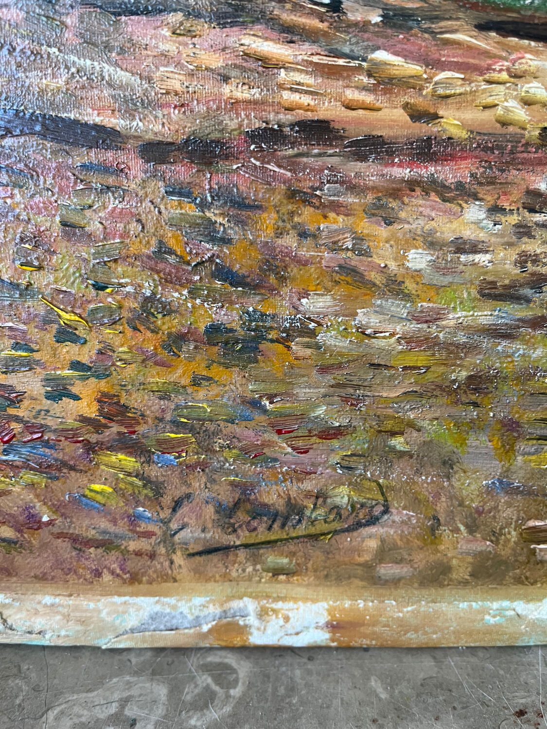 Boats in the small port, signed F. Lombard